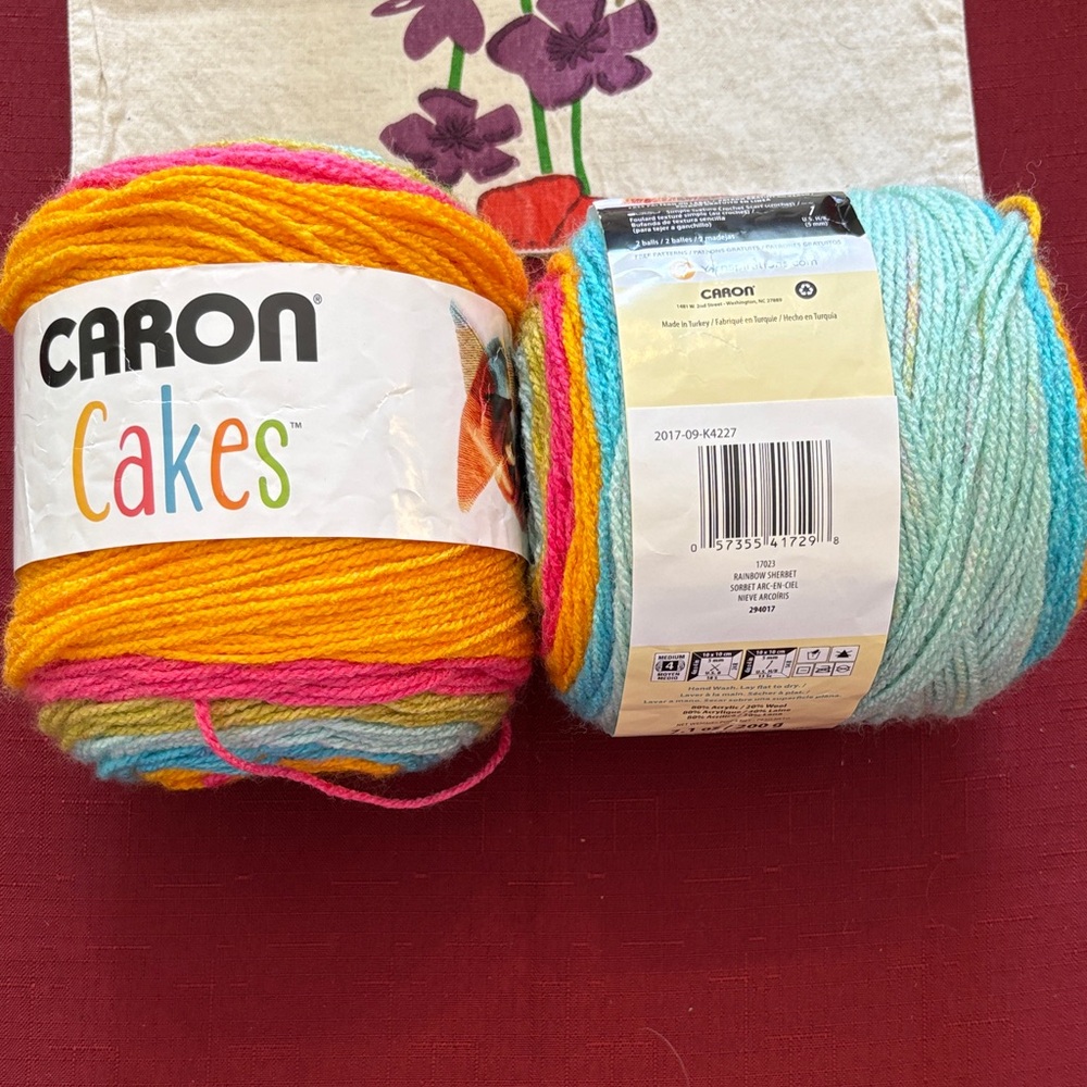 Caron Cakes Multicolor Yarn for Arts & Crafts- 2 skeins